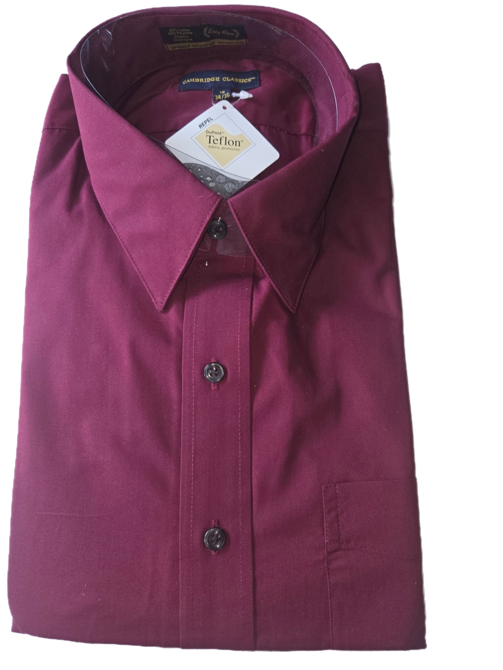 Cambridge Classics Men's Wine Dress Shirt - Long Sleeve BNWT